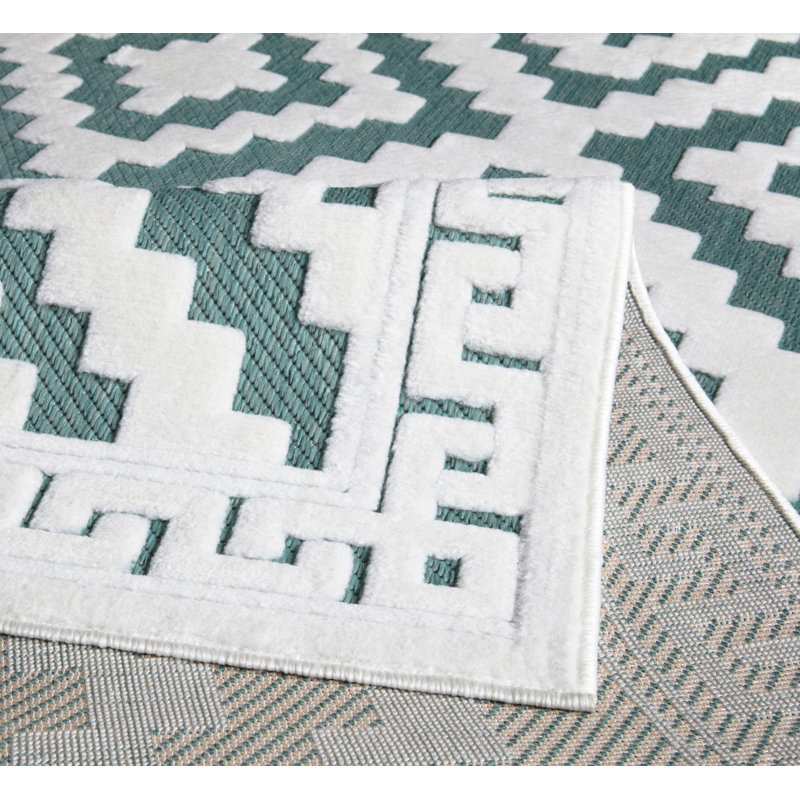 Avon Rug Cream Emerald Large Area Rug, Non Slip Hallway Runner, Soft Carpet Door Mat for Living Room, Bedroom & Kitchen