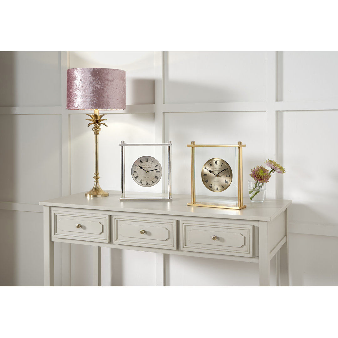 Roman Numeral Metal Electric Tabletop Clock