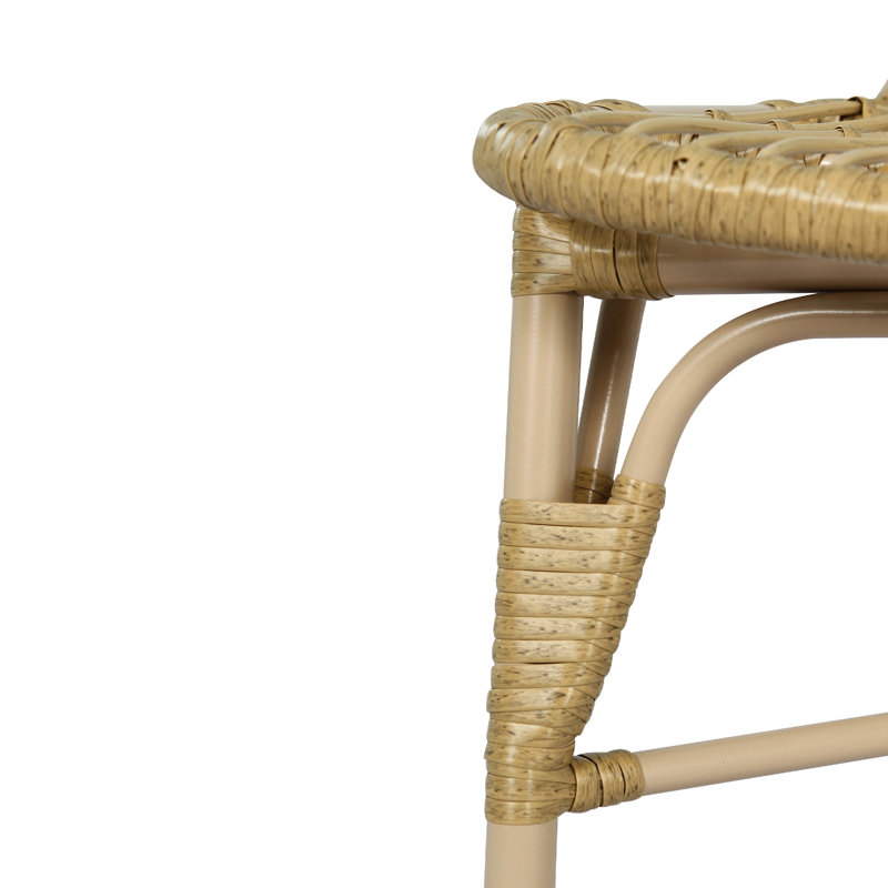 2Pcs Outdoor Seating Chairs - Strong Iron Frame, Hand-Woven , 400Lbs Weight Support, Assembled, Simple Maintenance For Garden & Poolside Robust Natural Weave, Capacity, Easy To Wipe Clean Patio