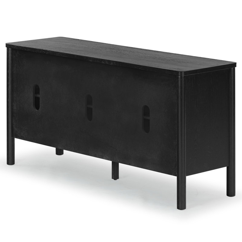Kaplan Wood 3-Door Sideboard, Black
