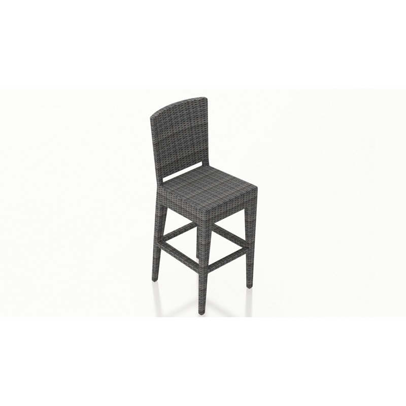 District Outdoor Bar Stool, Textured Slate