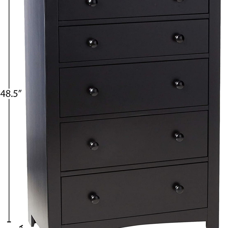 Commode 1 pièce 1 tiroir 5 pièces, Noir
