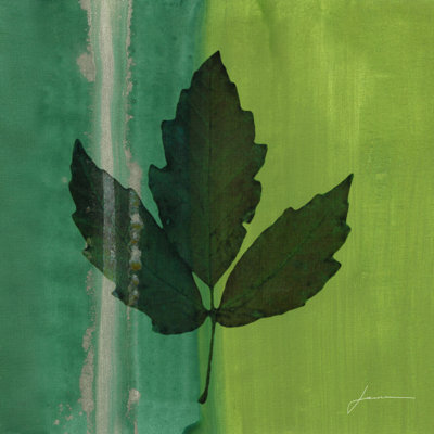 Silver Leaf Tile II by James Burghardt - Wrapped Canvas Painting