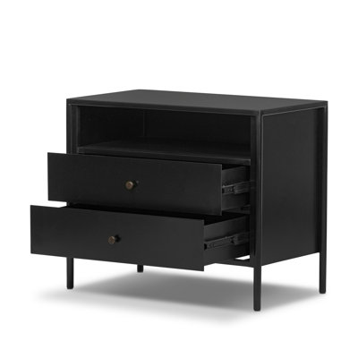 2-Drawer Iron Nightstand