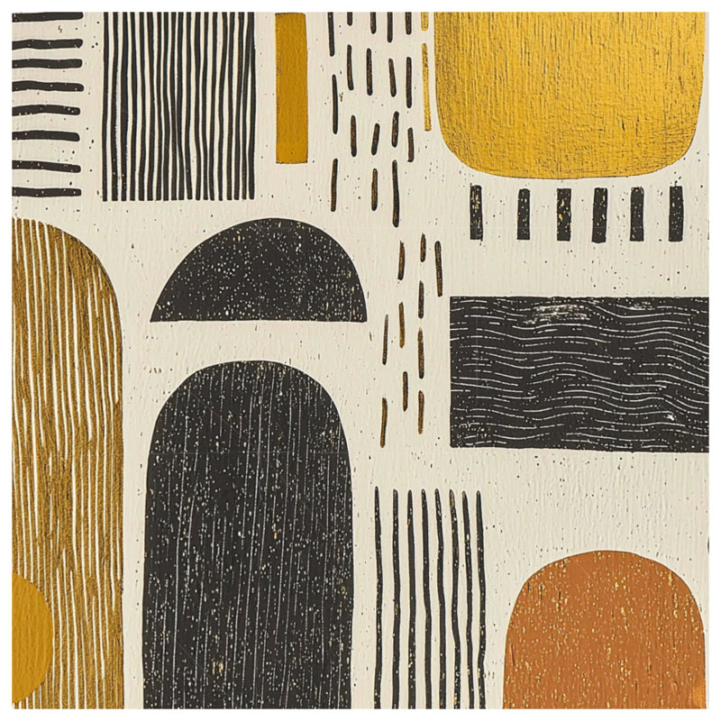Housse de couette à motif abstrait Mid Century Modern, Housse de couette pour très grand lit, Noir géométrique