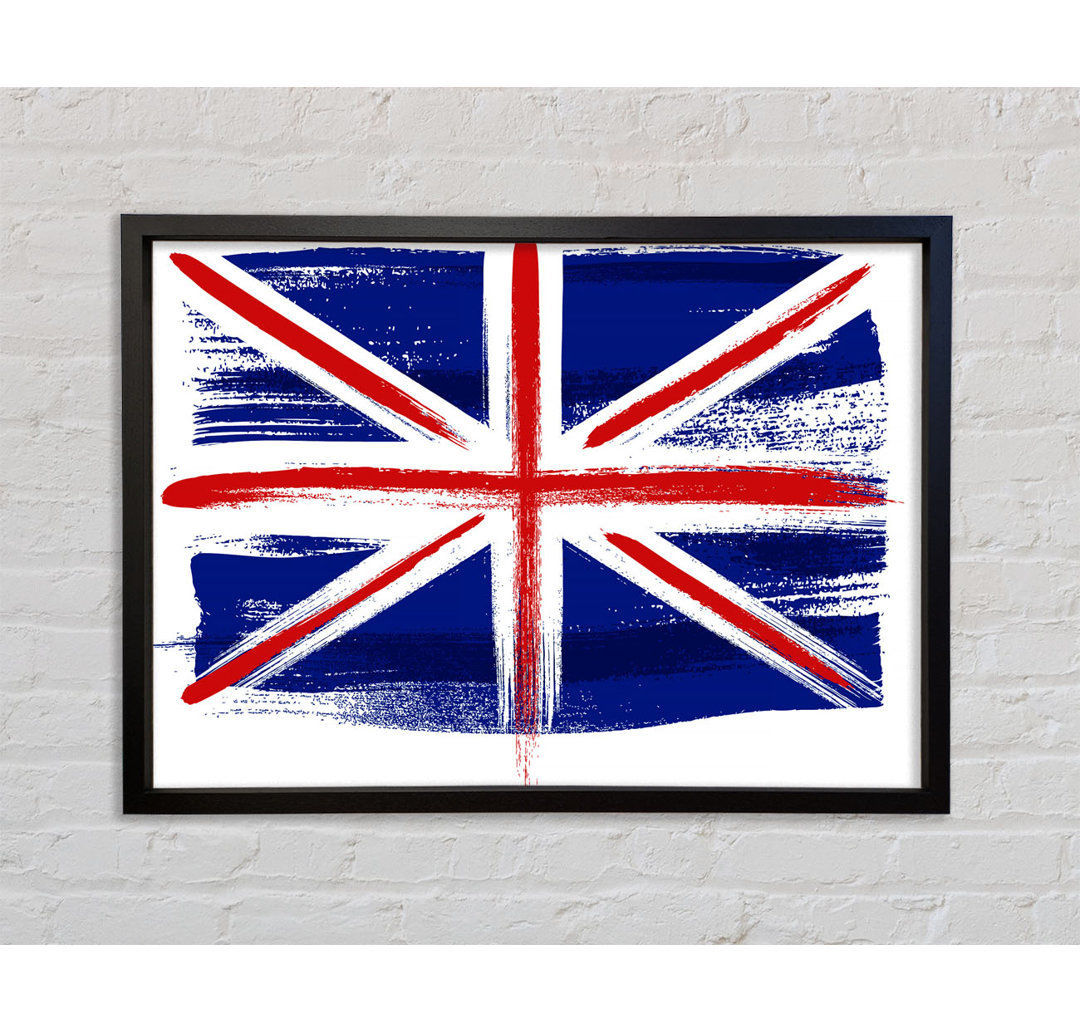 Britische Flagge 1 - Einzelner Bilderrahmen Kunstdrucke auf Leinwand