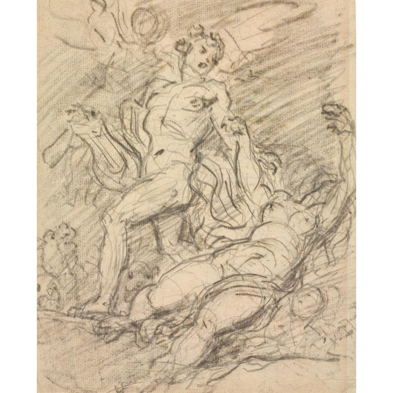 "Orphée et Eurydice" par Jean-Honoré Fragonard - Toile tendue avec châssis, H 18 po x l 14 po