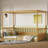 Wood Canopy Bed Frame-980100506-980100507