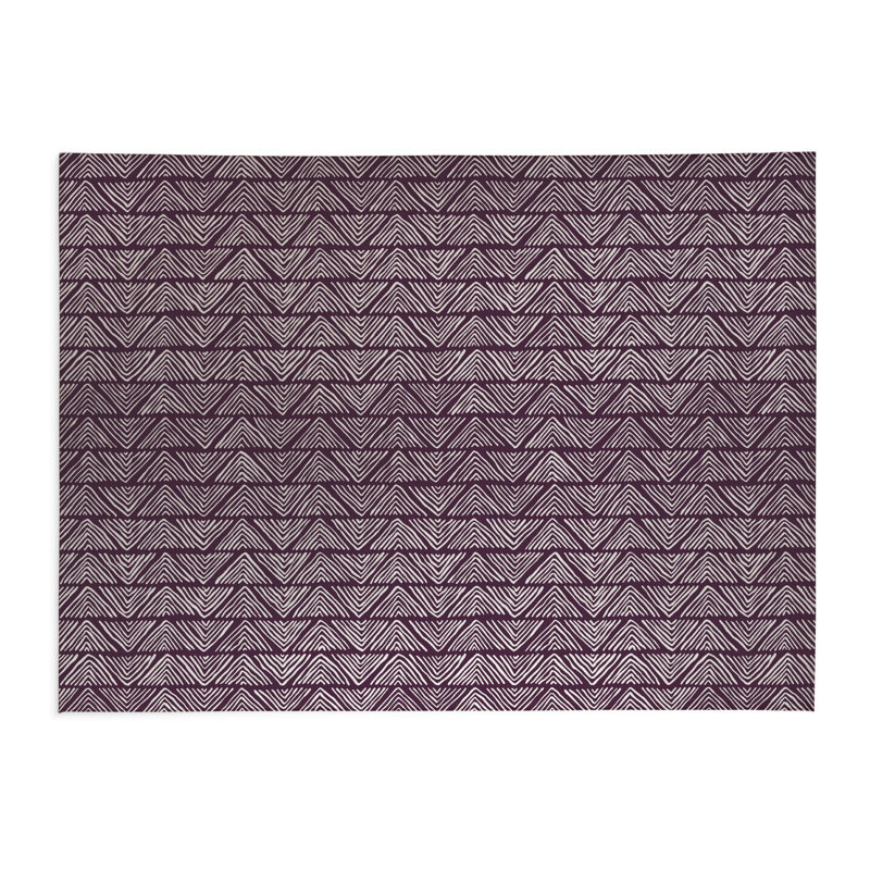 Tapis de bureau léger à chevrons, L 36 po x P 24 po, Aubergine