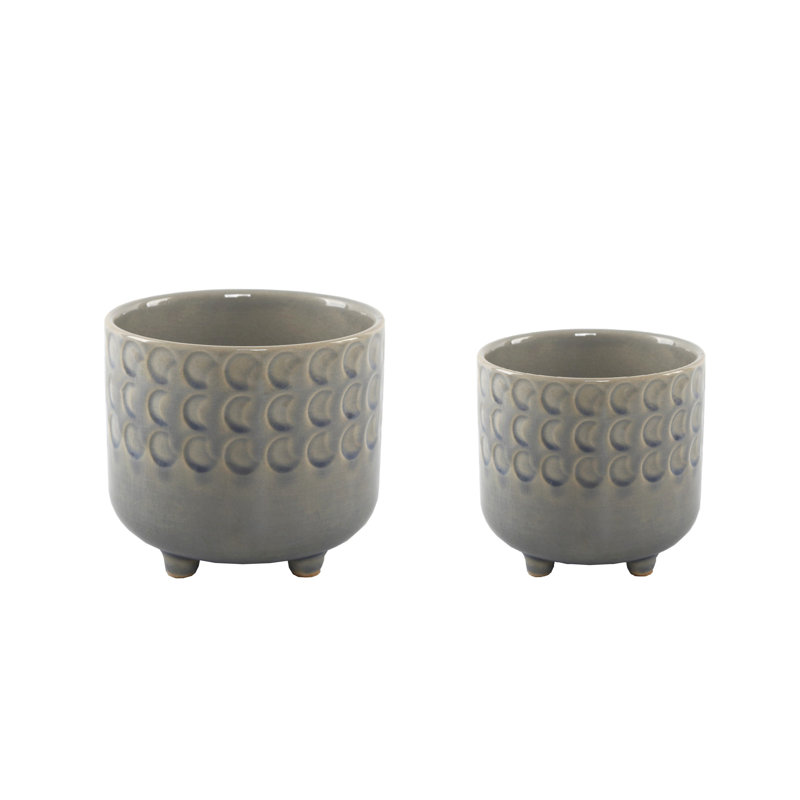 Escarlett Handmade Ceramic Pot Planter, Glass Blue