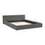 Structure de lit tapissier grand format avec tissu en chenille plissé, lit plateforme grand format avec tête de lit et structure solide. Aucun sommier tapissier requis-42785729