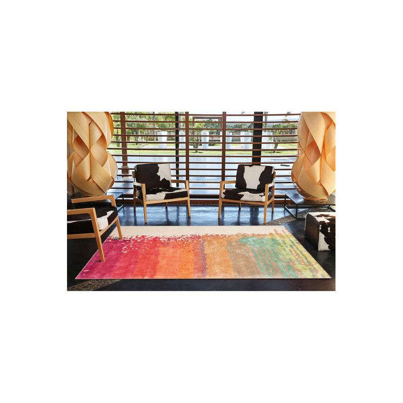 Tapis demi-couleur à motif tissé, Tapis de couloir 3 pi 3 po x 6 pi 7 po inclus