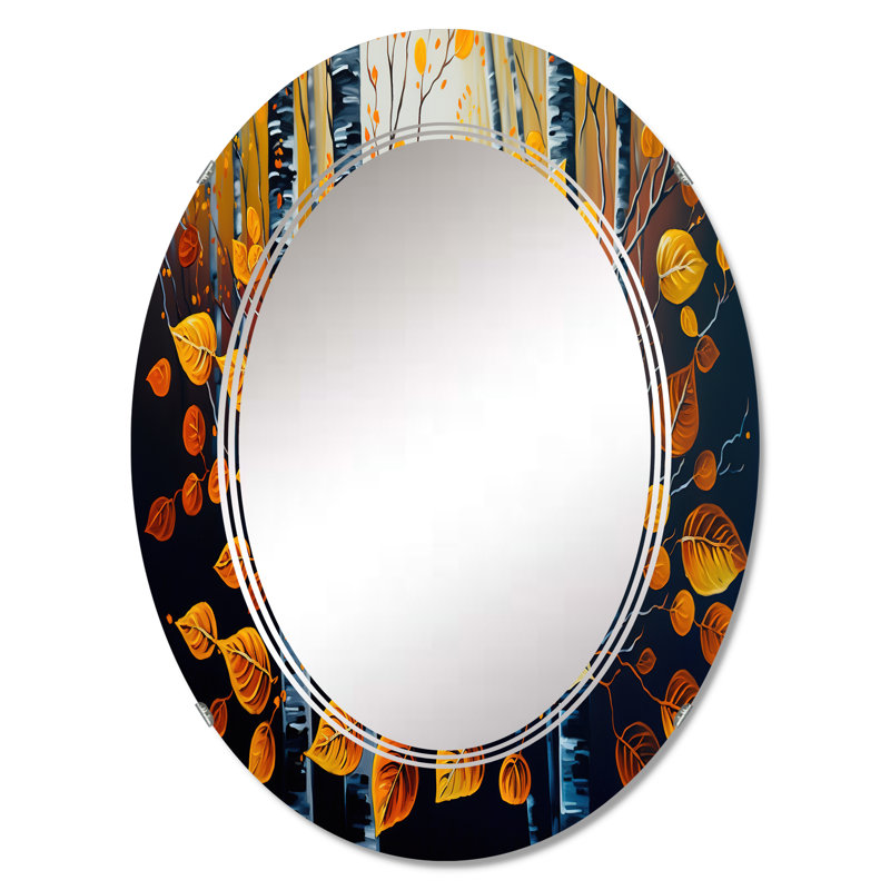 Ortloff Into A Golden Birch Forest IV - Landscape Forest Wall Mirror, 30" x 20"