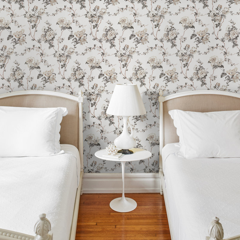 Schumacher x Veere Grenney Betty Wallpaper, Charcoal
