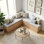 Banc de rangement en L avec coussin, banc d'angle pour salle à manger, cuisine, vestibule, bois naturel