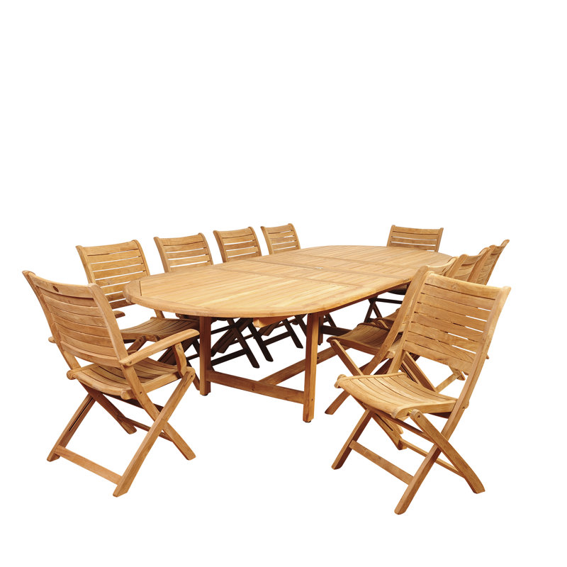 Ensemble repas 11 pièces en teck Anautica