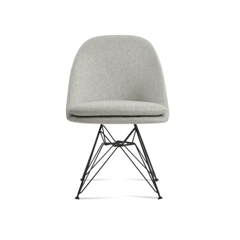 Avanos Tower Side Chair, Black, Silver Wool