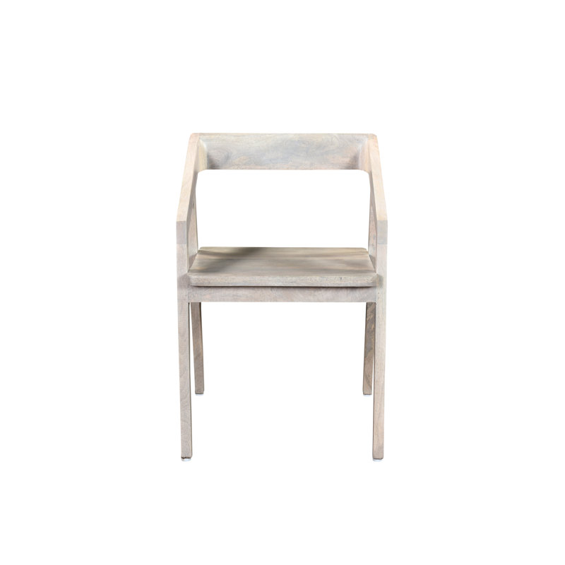 Hollingsworth 18.5'' H Solid Wood Armchair, Whitewash