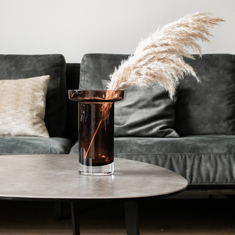 Limelight Crystal Table Vase, Amber