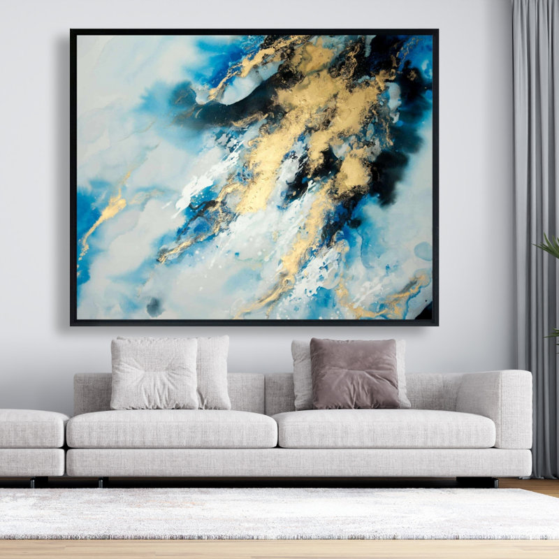 Impression de marbre bleu sur toile