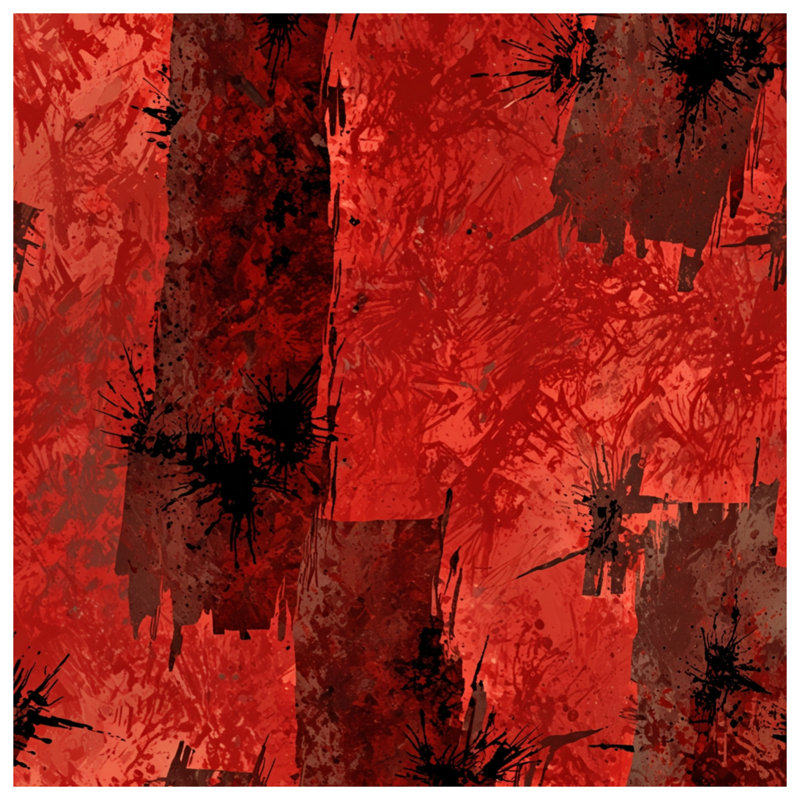 Couvre-lit matelassé rouge et noir texturé, Grand lit
