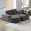 Canapé modulaire incurvé de 99 po en chenille avec méridienne et canapé en forme de L avec sièges profonds, canapé modulaire en chenille de 99 po pour le salon et la chambre à coucher, aucun assemblage requis-1393742748