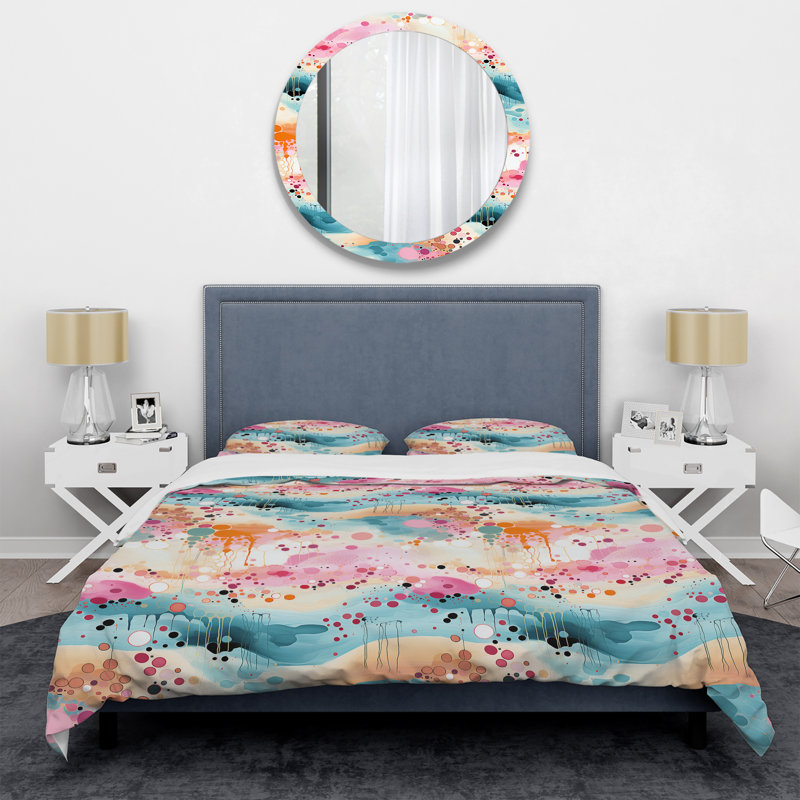 Ensemble de housse de couette Green Fusion Abstractions In Motion - Mid-Century