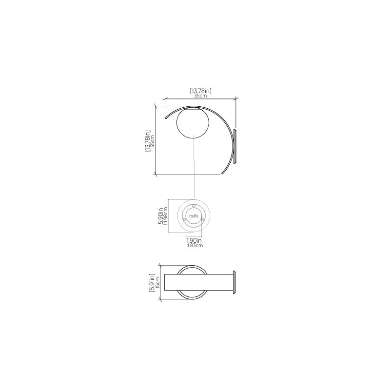 Sfera 1 - Light Armed Sconce, Sand