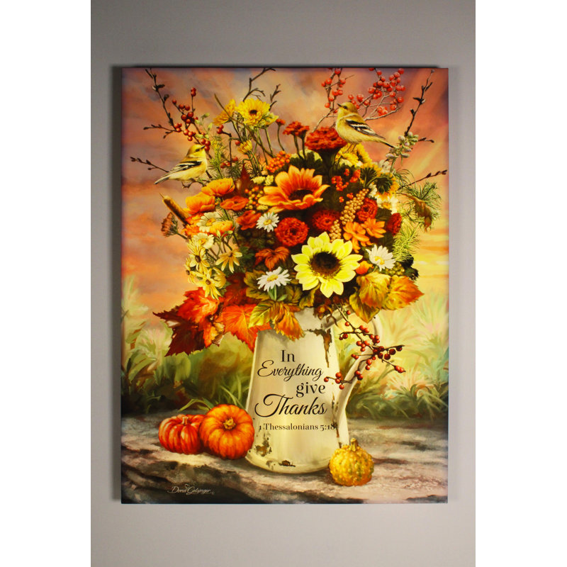 In Everything Give Thanks 18x24 Fully Illuminated ColorChange LED Print