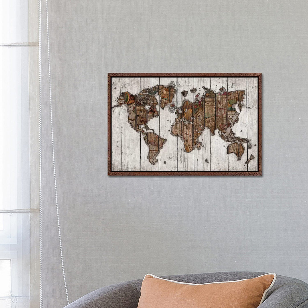 Leinwandbild Wood Map von Diego Tirigall