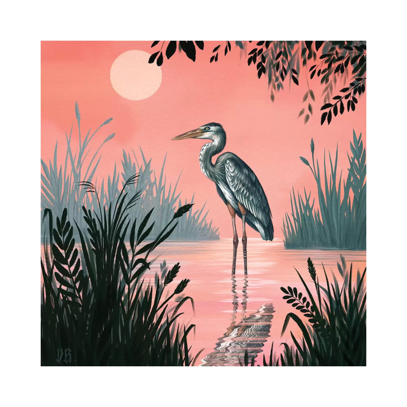 Crane 1 Piece Painting on Canvas, 93.98cm H x 93.98cm W x 1.91cm D, Wrapped Canvas