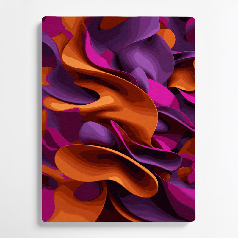 «Abstract Shapes» 71, art mural en métal mauve