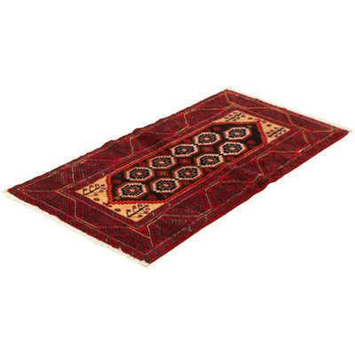 Ecarpetgallery One-of-a-kind Southwestern Hand-knotted 3'1" X 6'4" Wool Dark Red Area Rug