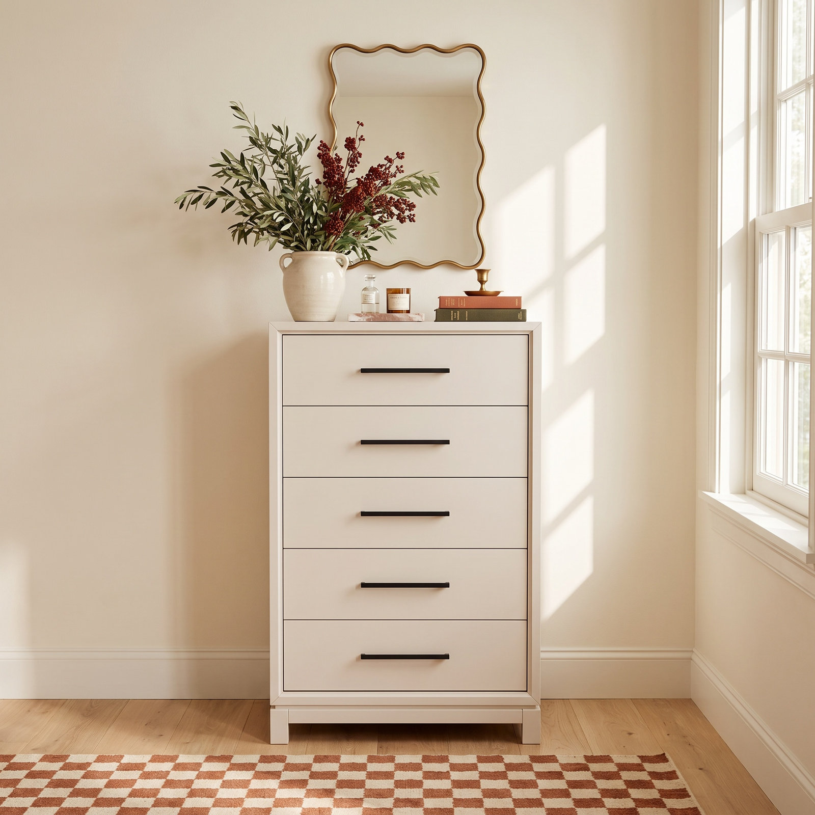 Wrightia 5 - Drawer Dresser, Chalk White