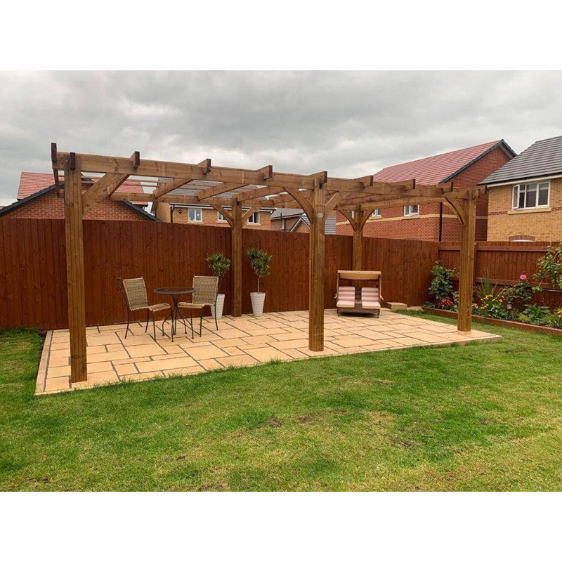 Dunster House Wooden Pergola Garden Plant Frame Furniture Kit Leviathan 6m x 3m