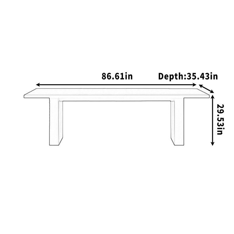 Buariki, 29.53" H x 86.61" W x 35.43" D, Black