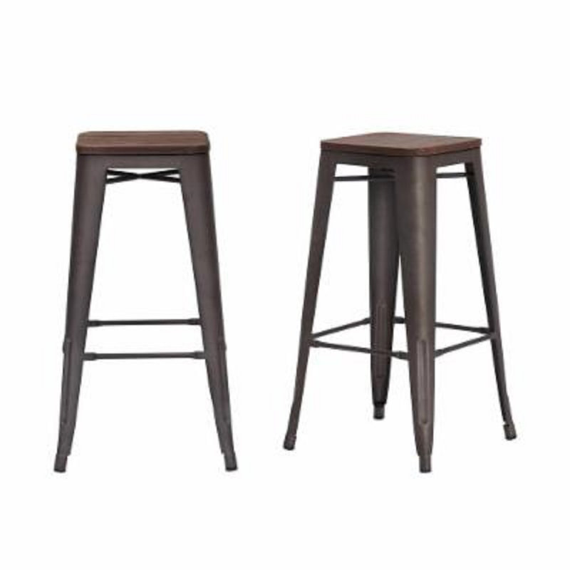 Ensemble de 2 tabourets de bar Williston Forge Finwick Gunmetal