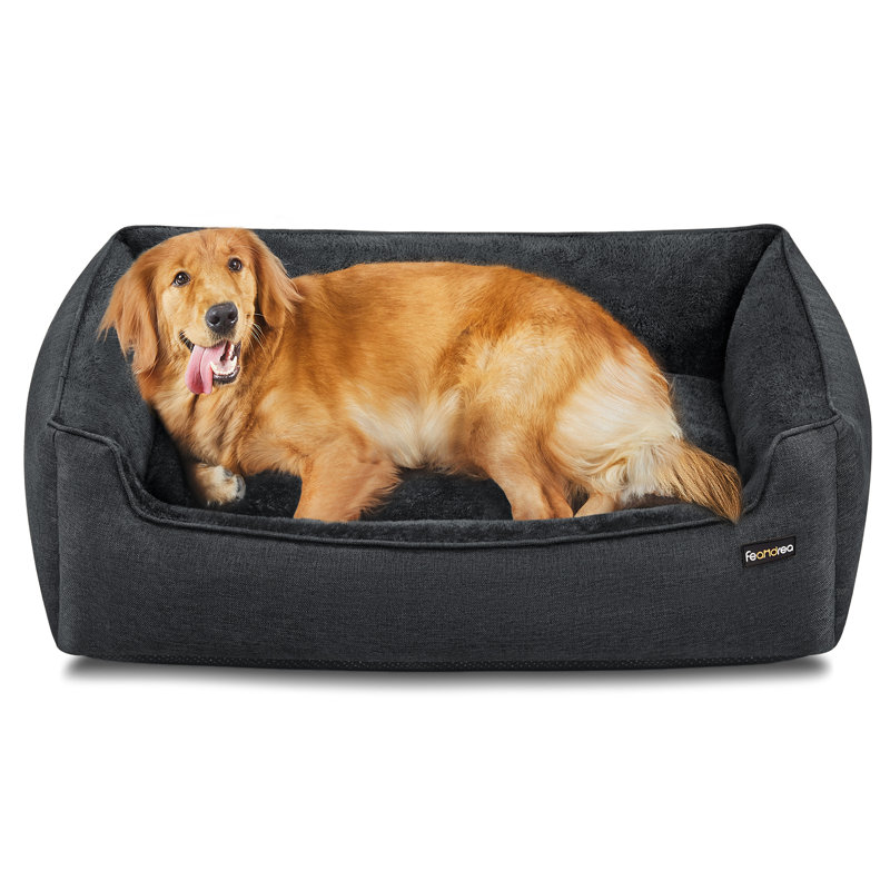 Polyester Pet Bed, Dark Grey, 27cm H x 75cm W x 110cm D