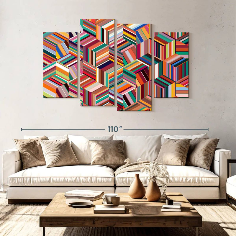Cubes géométriques abstraits Avery, H 54 po x l 84 po