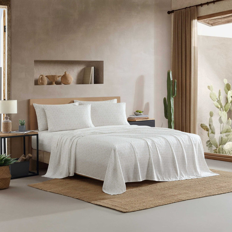Ensemble de draps Wrangler, Beige clair, Ensemble de draps pour très grand lit avec 4 taie