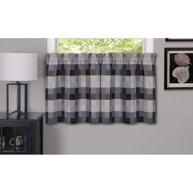 Cantonnière 57 po Assel, l 57 po x L 24 po, Noir / Beige