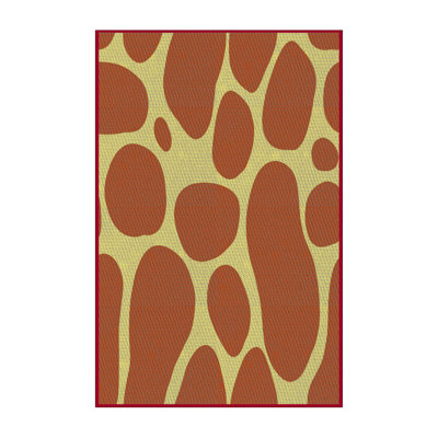 Tapis décoratif abstraite brun/jaune