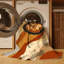 Tapis moderne brun lavable à la machine Higgins Ramen Bowl - reliure brun clair-770241646