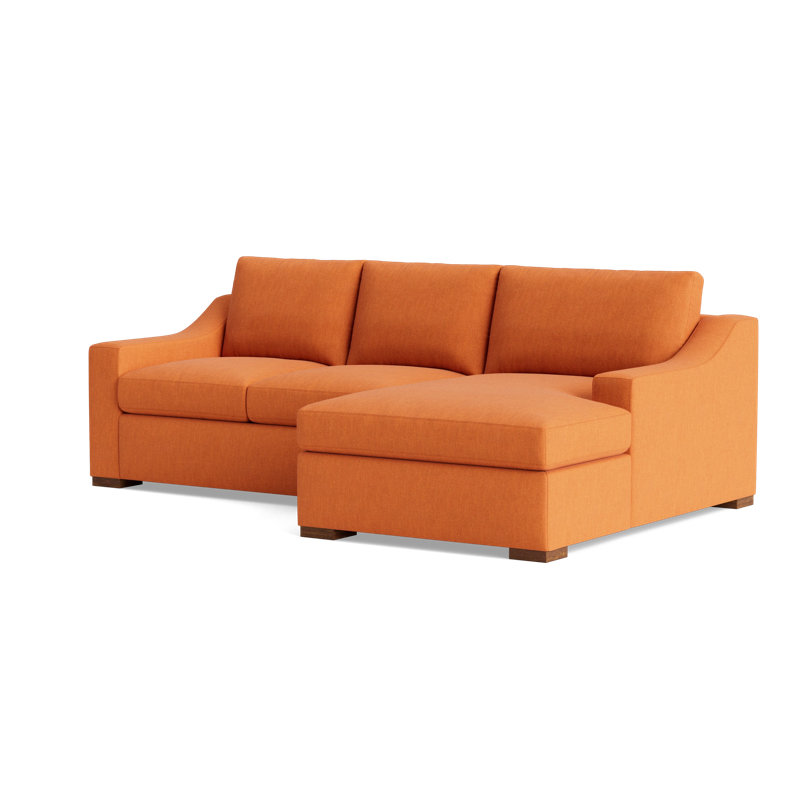 Lucca Chaise Sectional, Right Hand Facing, Performance Weave - Carrot