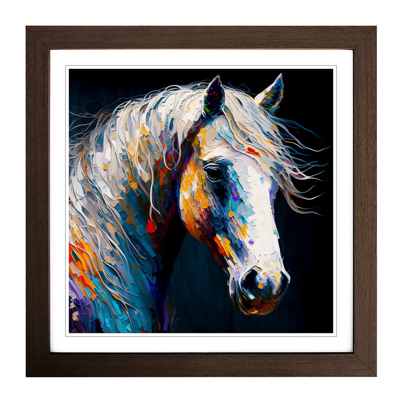 Pony Palette Knife - Single Picture Frame Print on Wood, Walnut