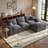 Oversized 108" L-Shaped Modular Sectional Sofa - Boneless Sofa，No Assembly Frameless Design, Convertible Chaise Lounge With Ottoman, Plush Chenille Fabric, Includes 3 Decorative Pillows, Gray-1023413072