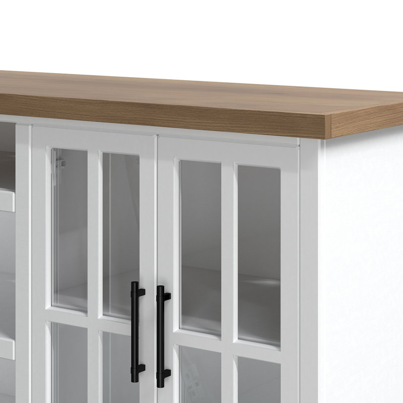 Meuble télé 96 po pour téléviseur de 100 po ou moins, aucun assemblage requis, Blanc