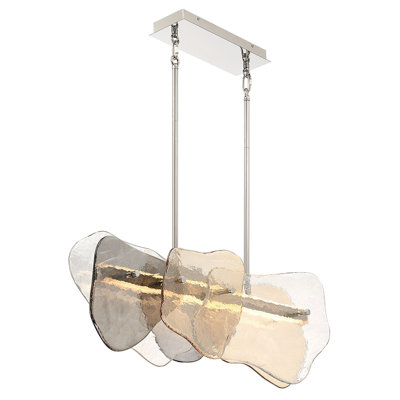 Lustre, 39 po, nickel poli, verre mélangé