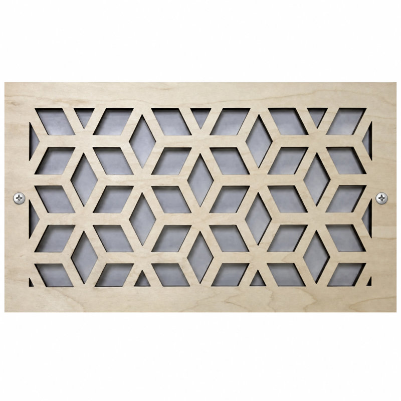 Registres muraux et de plafond Stellar Air 2 x 8 (ouverture de conduit) 4 x 10 taille totale - cubes, Natural Wood