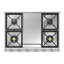 ILVE Professional Plus II 36 inch Built-In Gas Cooktop with Griddle, in Stainless Steel-1089013223